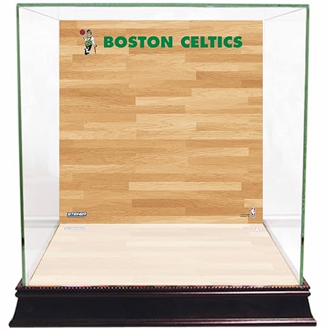 Nba Boston Celtics Glass Basketball Display Case With Team Logo On