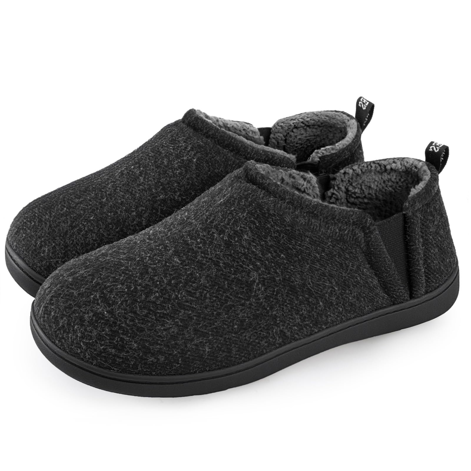 Photo 1 of ** VERY USED** Snug Leaves Men's Faux Wool Slippers Comfy Warm Winter House Shoes with Elastic Gores Dark Gray, 11-12 US