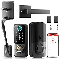 Hornbill Keyless Entry Smart Lock Set, Electronic Deadbolt Front Door Lockset, Keypad Entry Door Lock for Airbnb House Back Front Door, Matte Black