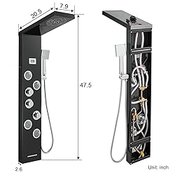 TSIBOMU Shower Panel Tower System with LED Rainfall