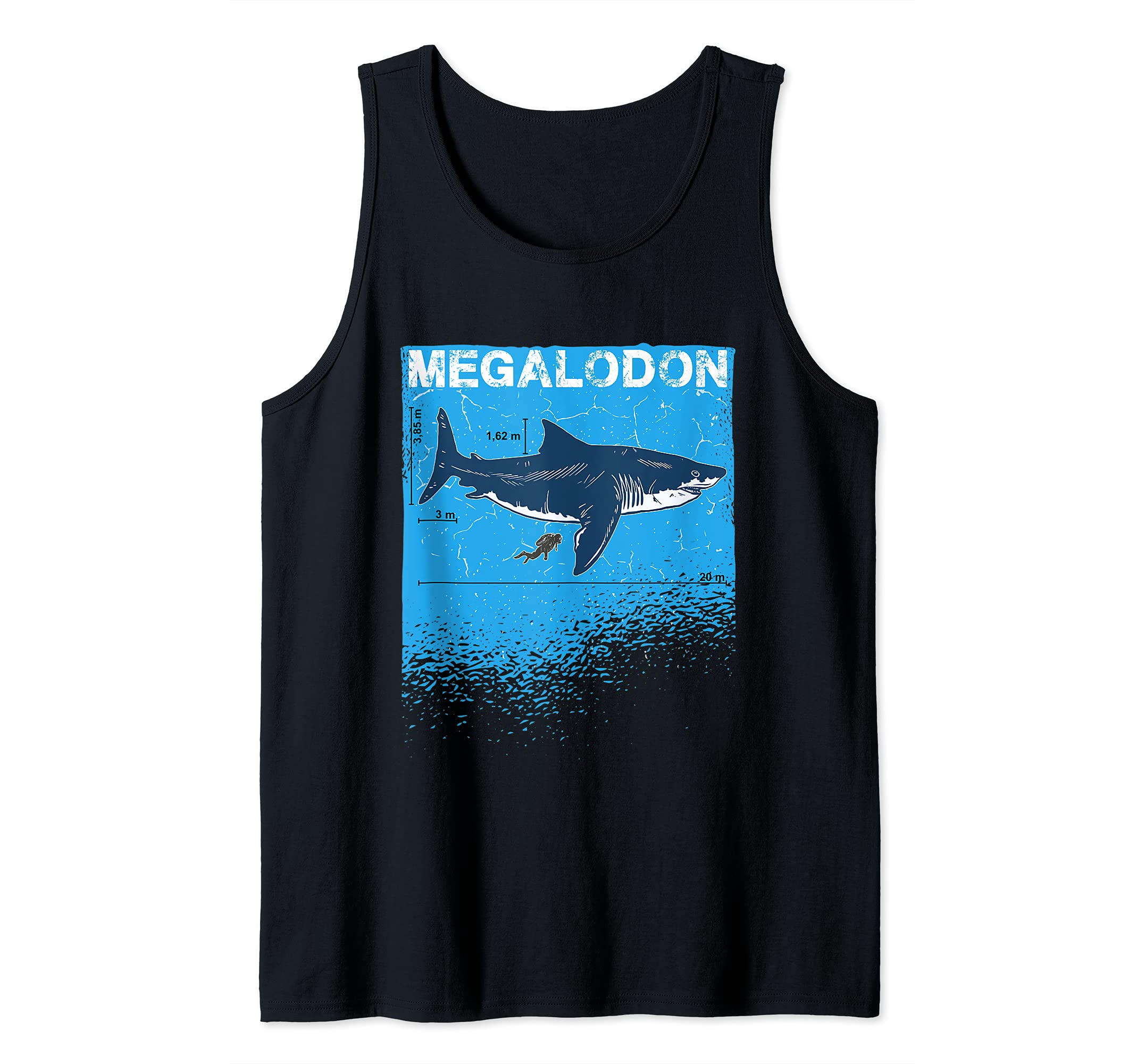 Megalodon Great White Shark Giant Shark Lover Diver Tank Top
