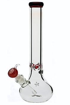Blaze Kegelbong mit Eiskerben, aus 9 mm dickem Glas, rot - 18,8 mm - head&nature Bong-Kollektion