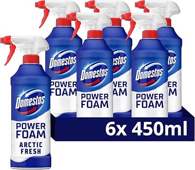 Domestos Power Foam Arctic Fresh Toilet & Bathroom Cleaner 6x450 ml