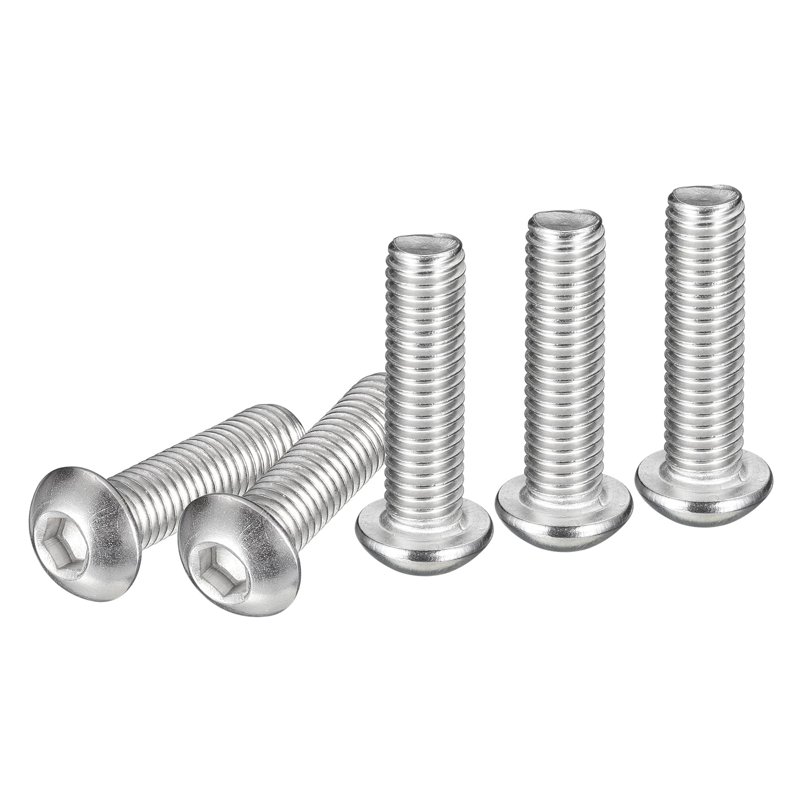 DTGN M8-1.25x30mm Button Head Socket Cap Screws - 15Pack - Good for Machine - 304 Stainless Steel 18/8 - Hex Drive Full Thread Fasteners — image 1