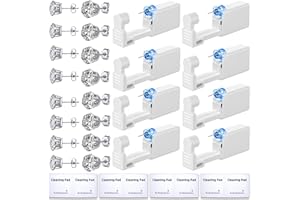 24 Pcs Ear Piercing Kit Disposable Ear Piercing Gun Kit with 8 Pcs Self Piercing Gun and 8 Pcs Silver Earrings Stud 8 Pcs Cleaning Pads