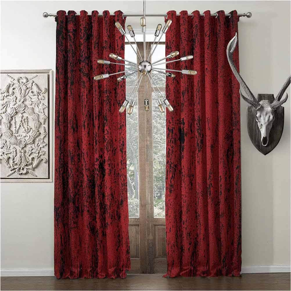 Amazon.com: hengshu Decor Blackout Curtains Red and Black, Print Energy