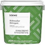 Amazon Brand - Solimo Dishwasher Detergent Pacs, Fresh Scent, 85 Count