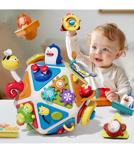 ZZBIFRJ Cubo de Actividade 6 en 1, Cubo Didáctico Multifuncional Juguetes Montessori, Juguetes ZZBIFRJ Cubo de Actividade 6 en 1, Cubo Didáctico Multifuncional Juguetes Montessori, Juguetes