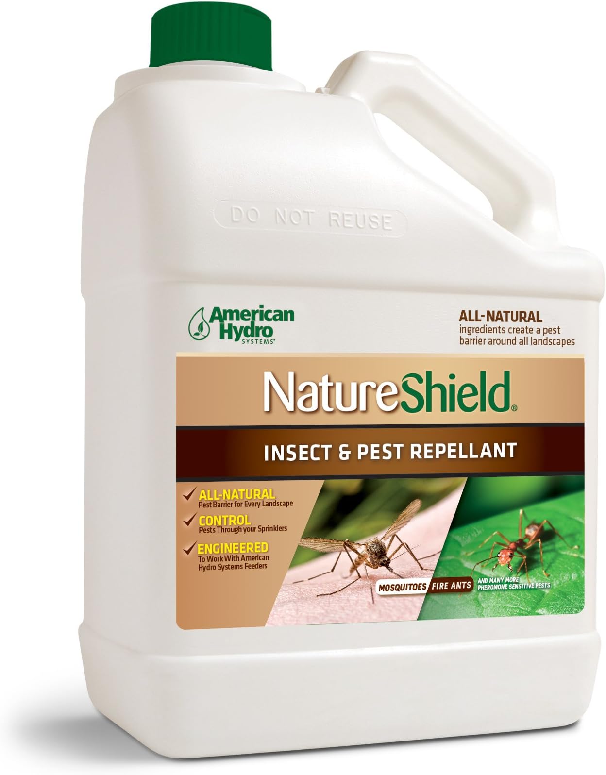 American Hydro Systems NatureShield Insect and Pest Repellant – All Natural – Controls Pests through Sprinkler Treatment -- Creates Landscape Pest Barrier – Non-Toxic, Chemical-Free – Four Convenient 1-Gallon Units (NS1-1C)