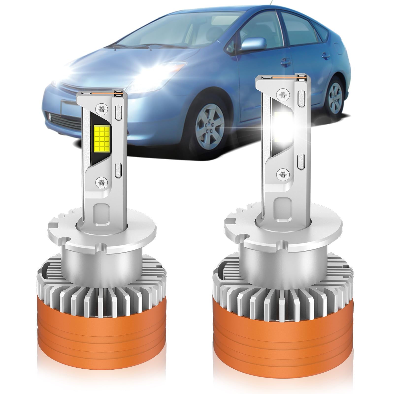 Photo 1 of ZSTOPCL Fit for Toyota Prius 2006-2009 Xenon HID Light Replacement, 24000LM 600% Brightness D4R HID Bulbs, 6000K Cool White, Pack of 2