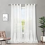 SpaceDresser Sheer Voile Window Treatment Rod Pocket Curtain Panels For Kitchen Bedroom Living Room Drapes Sunlight Filtering PR