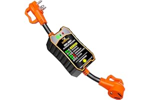 CARMTEK RV Surge Protector 30 Amp - RV Circuit Analyzer with Integrated Smart 30 Amp Surge Voltage Protection with Grip Handles