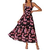 ZESICA Women's Summer Floral Halter Midi Dress 2026 Sleeveless Off Shoulder High Waist Flowy Casual Beach Long Dresses