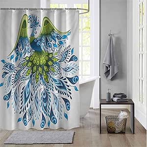 ScottDecor - Cortina de ducha con diseño de flores de melocotón, diseño