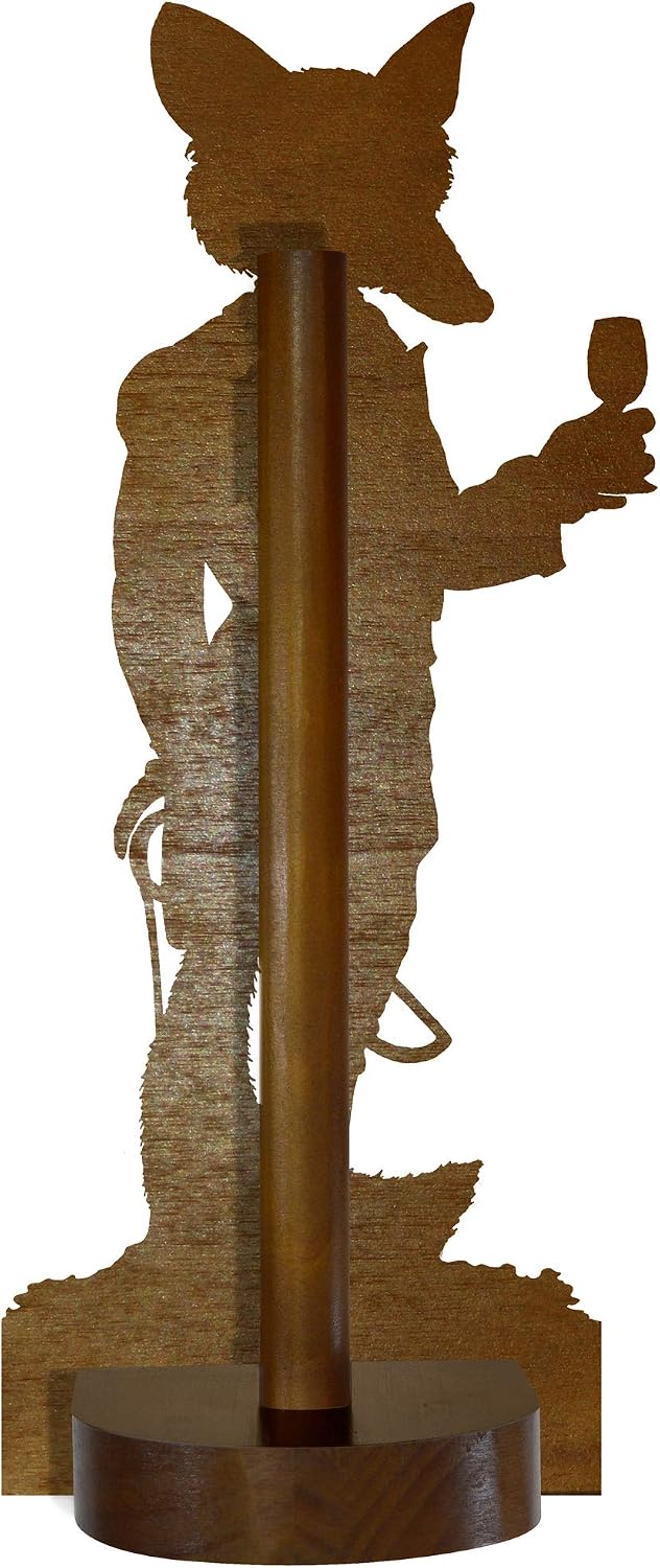 Looprints Fun Toilet Roll Storage & Kitchen Towel Holder Wooden Stand, Mr Fox, Various Size - Image 3