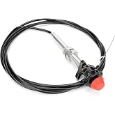 Qagea 55204 Locking Throttle Cable with 2-inch Black Knob, 10Ft. | Adjustable Control Cable Heavy Duty Replacement for Dorman