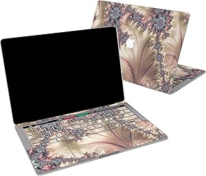 Lex Altern Vinyl Skin for MacBook Air 13 inch Mac Pro 16 15 Retina 12 11 2020 2019 2018 2017 Rose Gold Fractal Abstract Pearl Paint Art Luxury Keyboard Decal Sticker Designed Wrap Laptop Trackpad