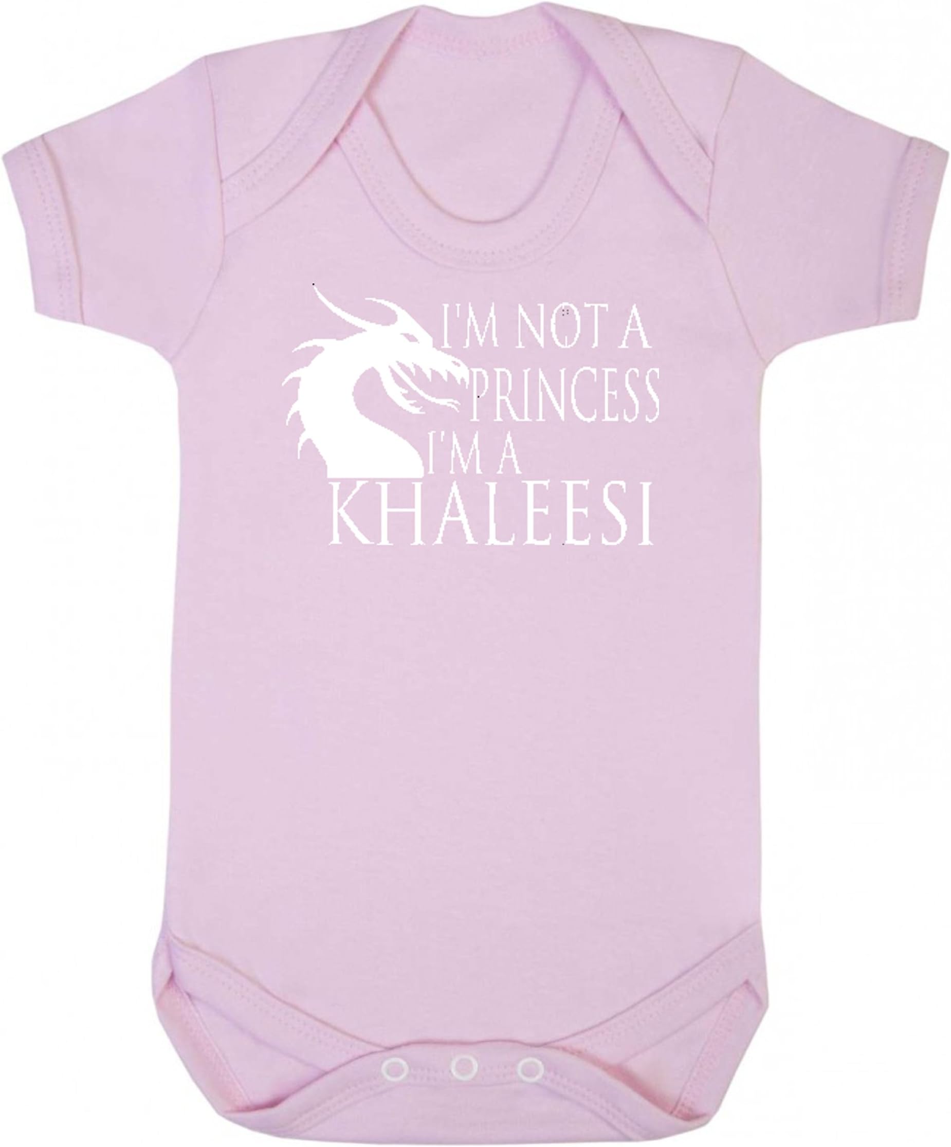 Game of Thrones I'm not A Princess I'm A Khaleesi vest babygrow onesie funny (0-3 months, Pastel Pink)