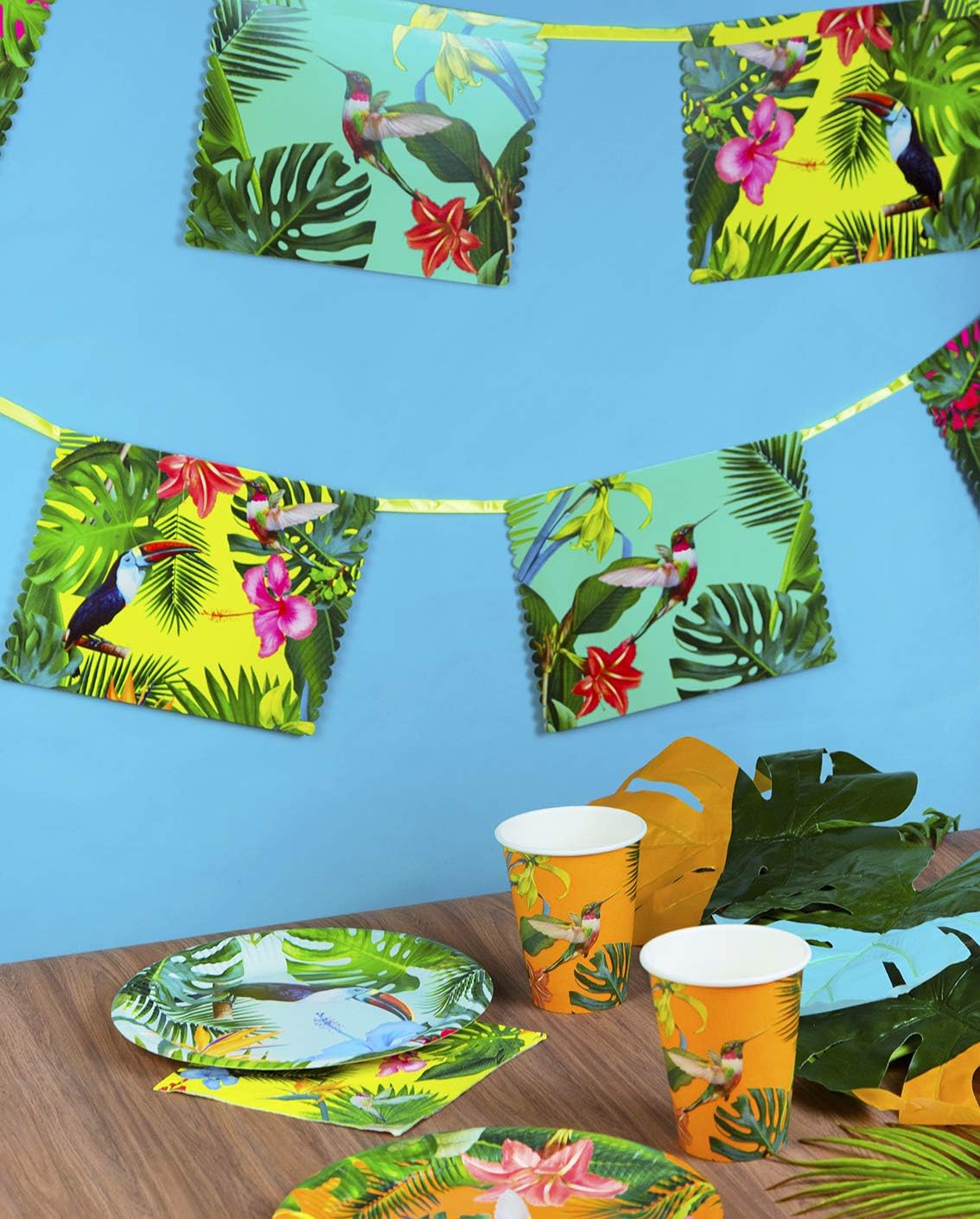 Orange Tropical Paper Party Cups, Tropical Cups, 8 Count (Pack of 1) - Image 5