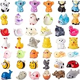 Nerfcareani 42 Pcs Mini Resin Animals Figures Animals Figurines for Desk Pets Charms, Animal Figurines, Cute Mini Animals for Decoration and Hiding