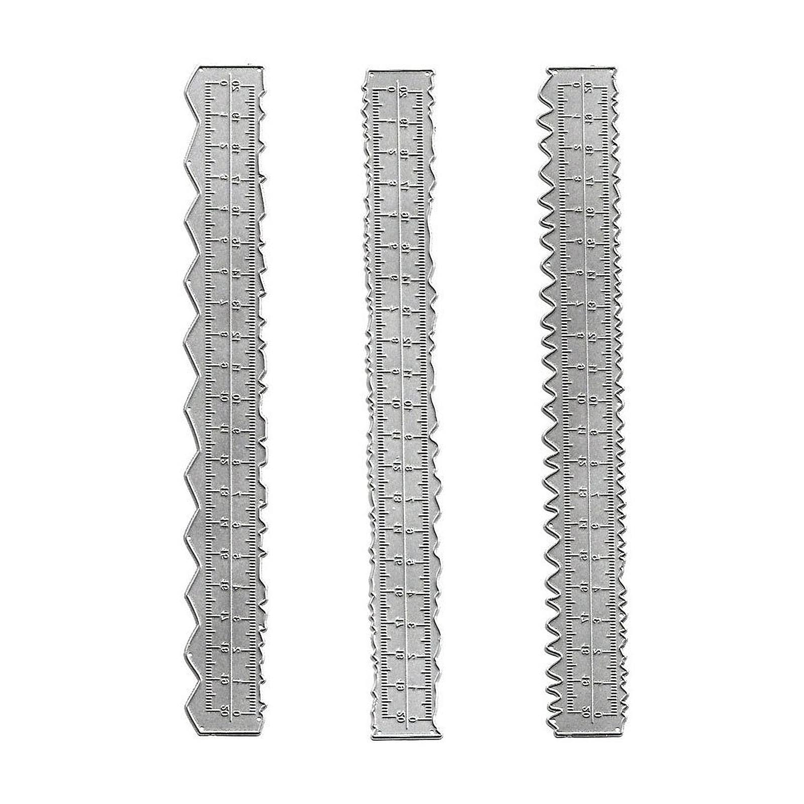 LGEGE Irregular Deckle Edge Ruler 3 Pcs Sets, 8.7 inch Paper Tearing Ruler for Cutting Paper to Wavy Line Jagged, Decorative Edges for Scrapbooking Decor