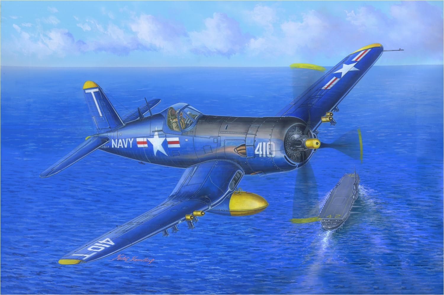 Hobbyboss 1:48 Scale F4U-5 Corsair Assembly Kit, Navy