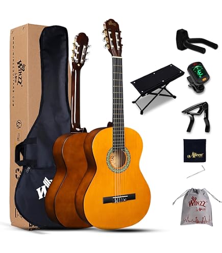 Amazon.com: WINZZ 4/4 Classical Guitar, 39 Inch Full Size Nylon