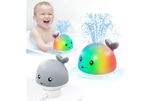 Gigilli Baby Whale Bath Toy - Easy Charging Bath Toys for Kids, Light Up Bath Fountain Toy Toddlers Bathtub Toy Sprinkler Val