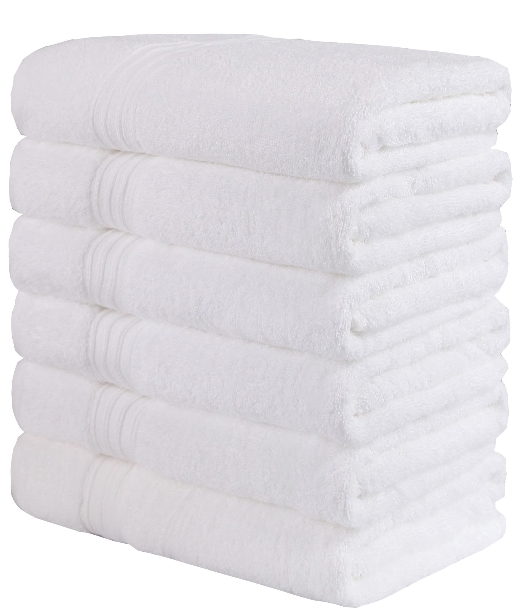 GraceAier Towels Premium White Hand Towels - 6-Pack-100% Combed Ring Spun Cotton, Ultra Soft and Highly Absorbent, Exrta Large Hand Towels 40 x 76 cm, Hotel & Spa Quality Bathroom Towels