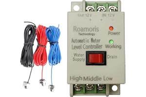 Roamoris DC12V Pump Switch Control Automatic Water Level Controller with 6.5ft Detector Sensor, Float Switch Replacement Liquid Level Switch Relay for Electric Solenoid Valve,Ball Valve,Pump,WC02