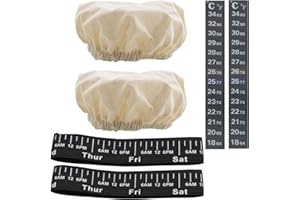 DGZZI 2Sets Sourdough Starter Jar Cover Cloth Reusable Elastic Band Cloth Cover for Glass Jars Breathable Fabric Lid for Brea