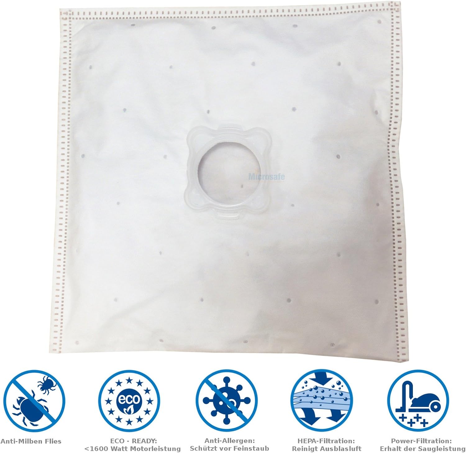 10 Vacuum Cleaner Bags for Rowenta Wonderbag Endura WB484720 / Wonderbag Compact WB3051 by Microsafe®, Blue,red, 10 Staubsaugerbeutel