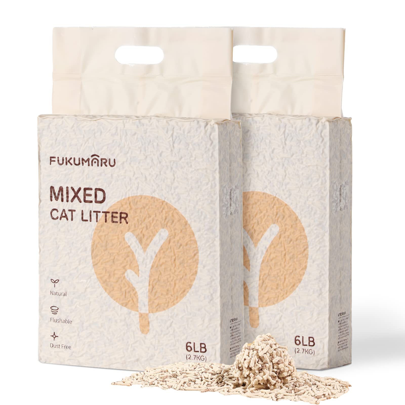 FUKUMARU 猫砂リンゴの木とおから 2.7kg*2 4L*2袋の商品画像