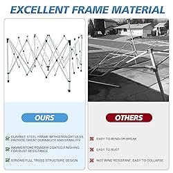 WEIZE Pop up Canopy Tent 10x10ft, 1-Button Push