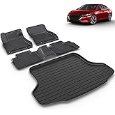 VOUKIY All Weather Car Floor Mats & Cargo Liner Set Fit for Nissan Sentra 2020 2021 2022 2023 2024 2025 Floor Liners Trunk Liner Sentra Cargo Mat Accessories Black