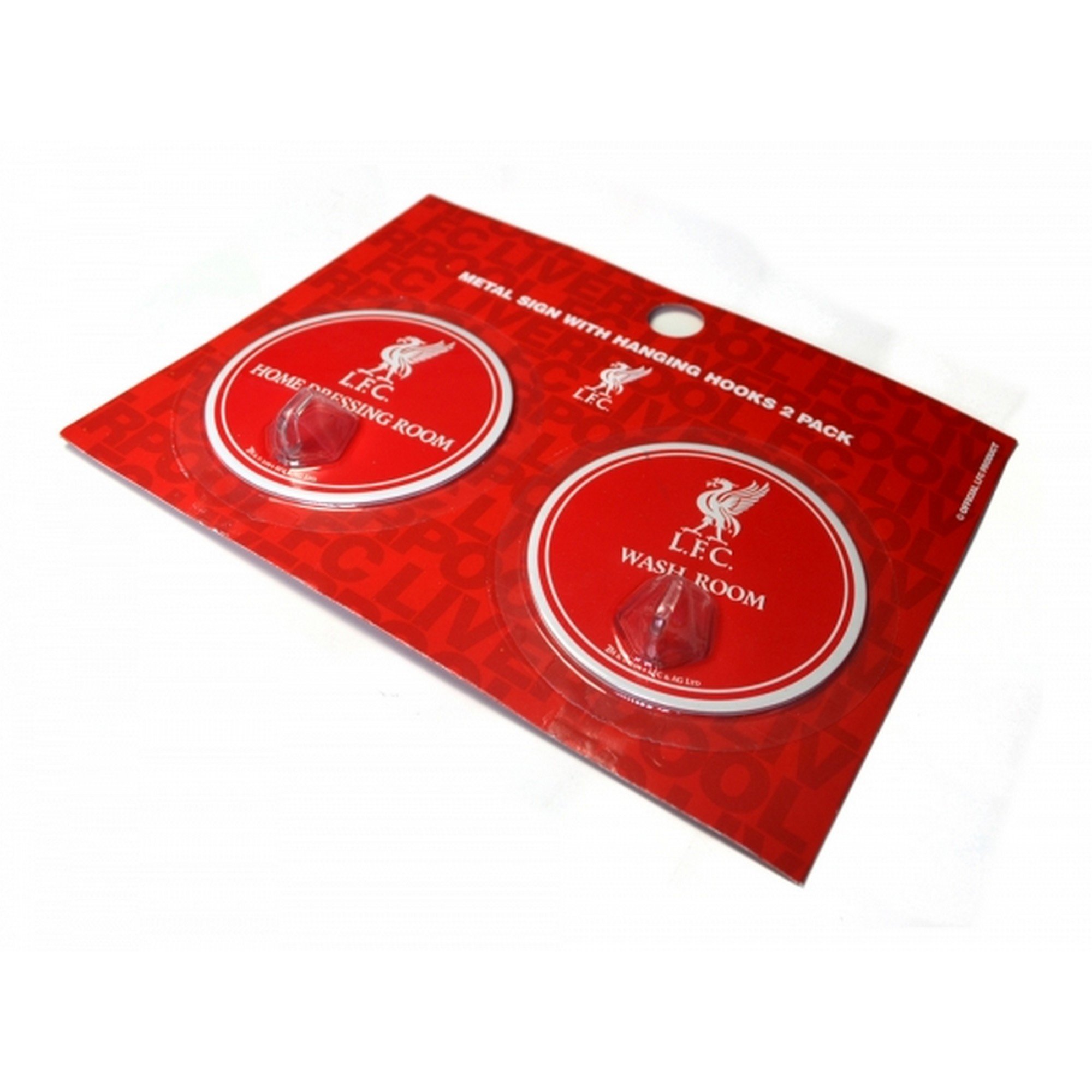 Liverpool FC Official Football Robe Hook Sign (Pack of 2) (One Size) (Red)