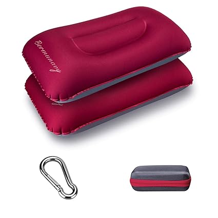 Camping Kissen, Bermunavy Aufblasbares Kissen Reisekissen - Strandkissen Wasserdicht Leicht Gemütlich für Nacken & Lendenwirb
