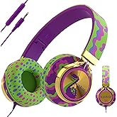 Kidrox® Dinosaur Headphones for Kids Wired with Microphone, Made to Last Durable and Flexible, Volume Limited 85/94db Kid Safe for Kids All Ages, Boys & Girls. Perfect for School or Travel. 3.5 Jack