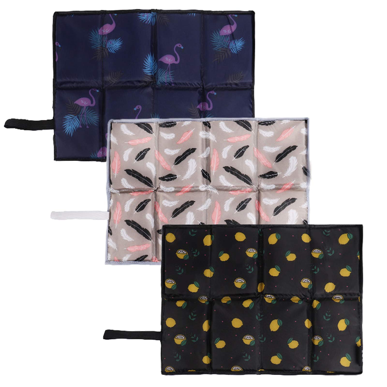 Elinala Folding Sit Mat, Insulated Sit Mat, 3PCS Portable Waterproof and Moisture-Proof Heat Insulation Cushion Designed with Interesting Patterns for Travel, Picnic, Camping