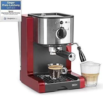 BEEM 02051 Espresso Perfect (Verbesserte Version 2019!) | Espressomaschine für Pulver & Pads (1350 Watt, 15 bar) | Espresso, 