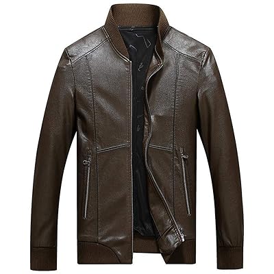 Hantioo Spring Men's PU Leather Jacket for Australia Ubuy