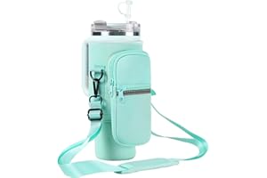 fruui Water Bottle Holder with Strap for Stanley 40oz Tumbler with Handle, Water Bottle Carrier Sling Bag with Phone Pocket, Tumbler Accessories for Stanley, Water Bottle Sleeve for Walking Hiking