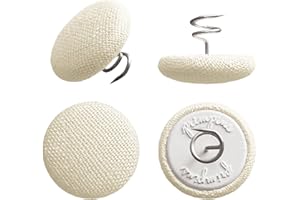 Primpins Short Upholstery Pins - Classic Linen - 20 Colors Available - Fabric Covered Button Twist Pins - Keeps Furniture Covers in Place (Set of 24, Ivory)