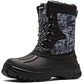 BODATU Boys' Waterproof Winter Snow Boots with Insulation for Cold Weather