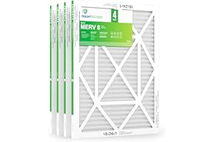 TRIGHTFILTERS 18x24x1 Air Filter 4 Pack, MERV 8 Pleated Dust Defense Air Filters Replacement for Air Conditioner & Furnace, Durable & Lightweight