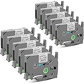 Pillex 10-Pack 12mm 0.47 Laminated White Label Tape Replacement for TZe-231 Brother Label Maker Tape, AZe Black on White Label Tape Compatible with Brother P Touch Label Maker PT-D210 PT-H110 PT-D220