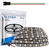16.4FT WS2812B 5V LED Strip Lights 300 Individual Addressable RGB IC 5050SMD LEDs - Flexible Black PCB IP30-60LEDs/m MagicRGB