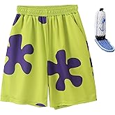 Unisex Adult Green Purple Board Shorts Swim Summer Cosplay Shorts with Pockets