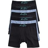 Teen Girls Period Boxer Briefs 5-Pack, Tagless Modal Underwear, Leakproof | Permium, Soft, Non-absorbent Full Coverage PadGrip Panties for Tweens &amp; Teens, Black, Slate Blue