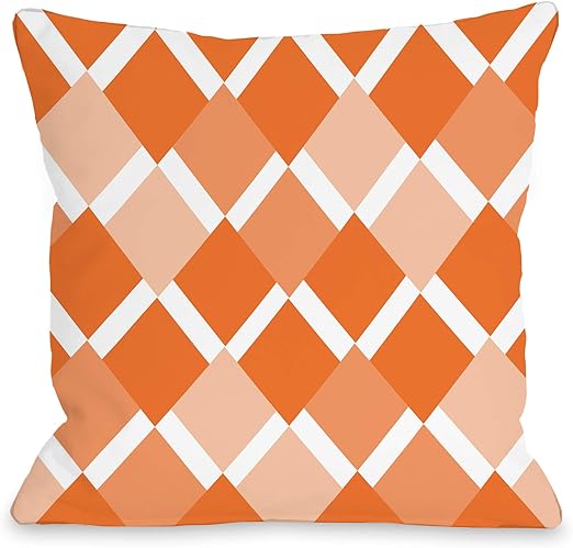 Amazon Com Artfuzz Jax Tangerine Orange Throw Pillow By Obc 18